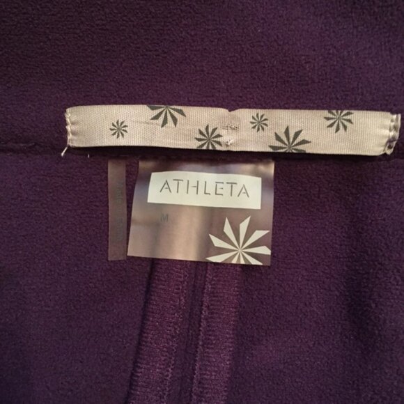 ATHLETA COAT JACKET PURPLE FLEECE SNAPS POCKETS Size M MEDIUM - Picture 6 of 8